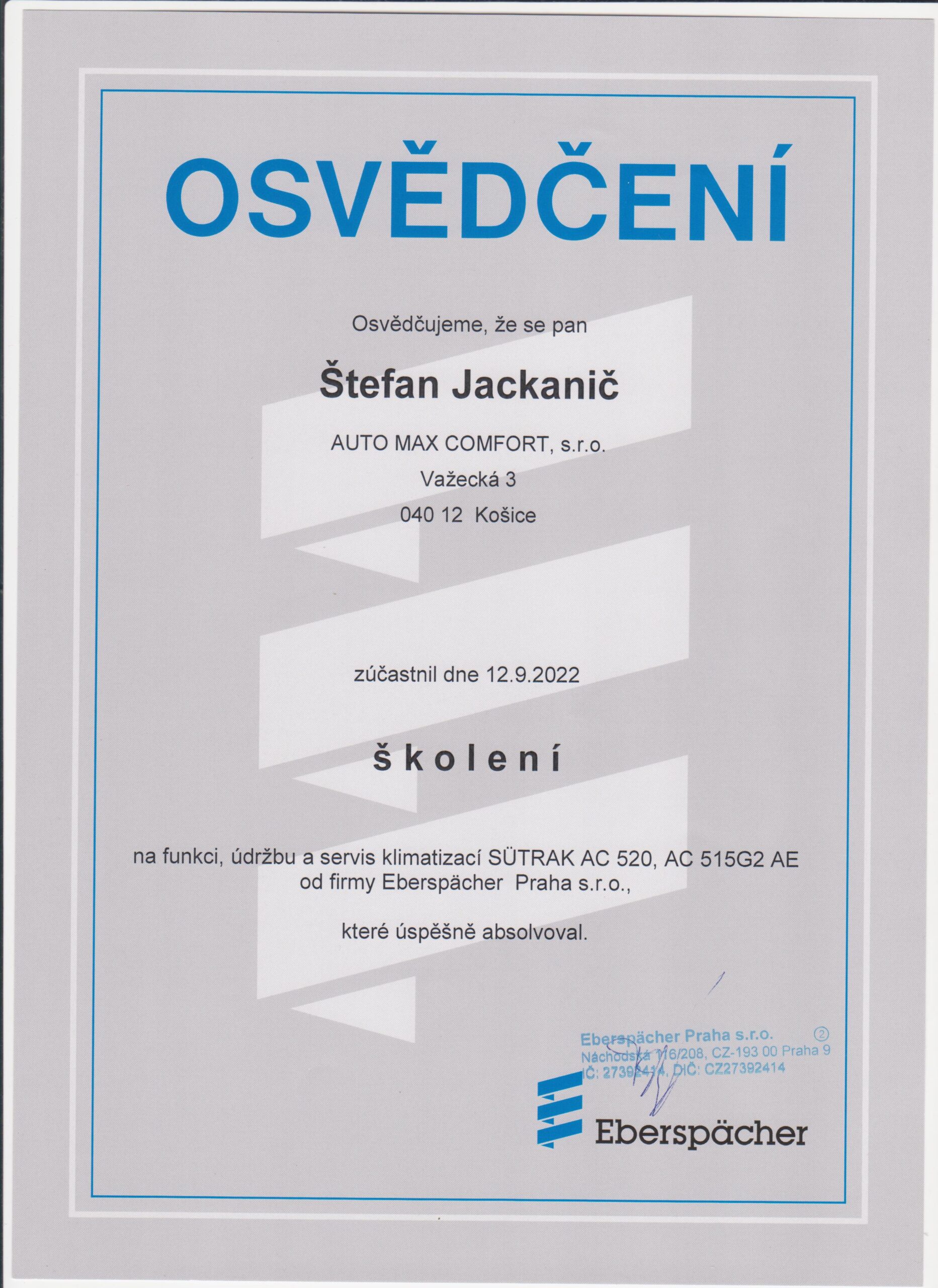 Certifikat 11 001