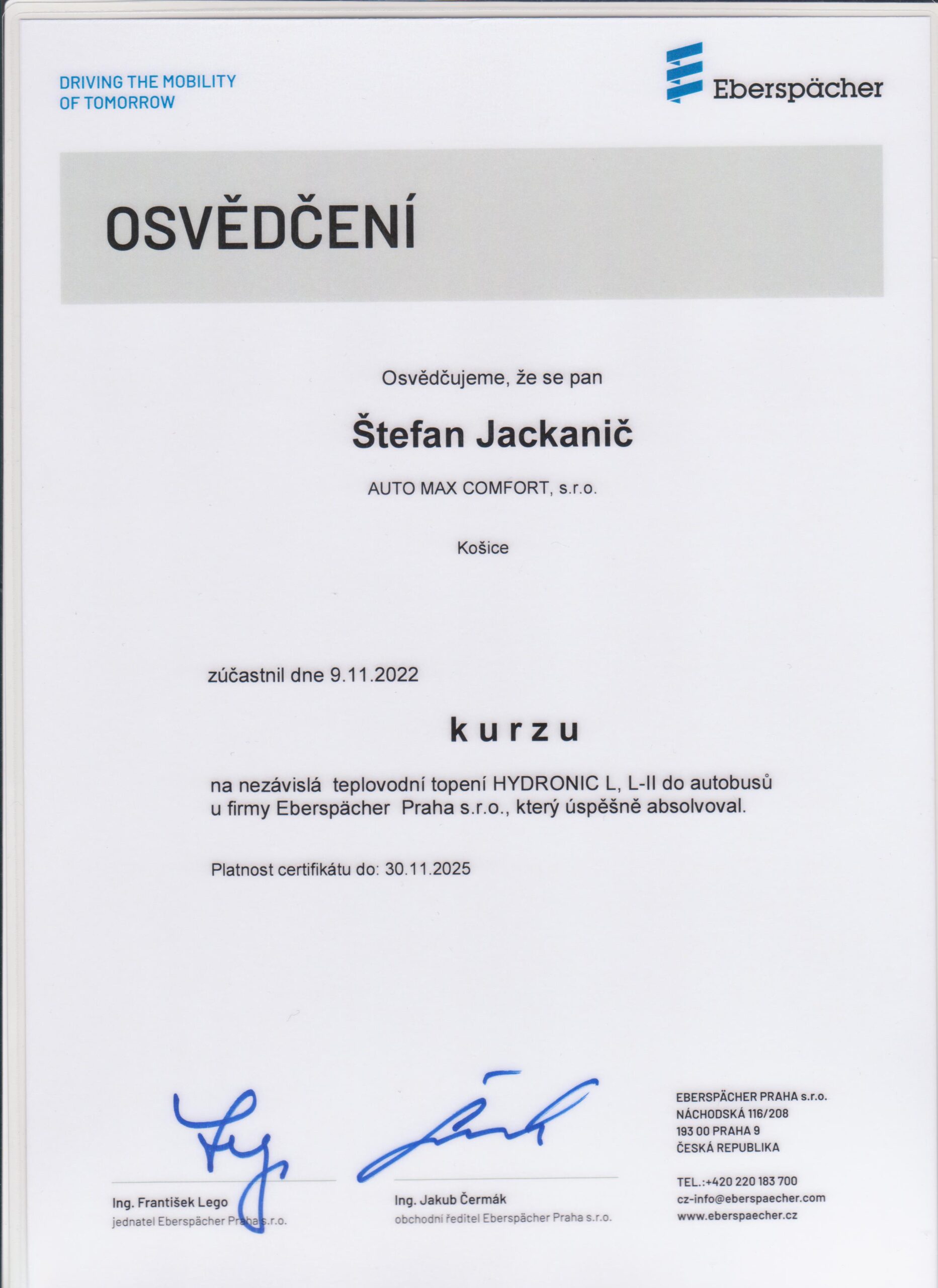 Certifikat 13 001